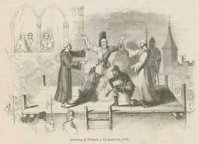 حرق ويشارت في سانت أندروز ، 1546 بواسطة مدرسة اللغة الإنجليزية