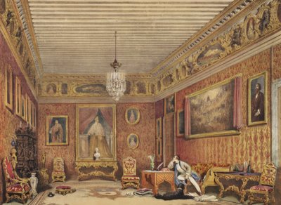 غرفة Byrons في Palazzo Mocenigo ، البندقية (مرحاض على ورق) بواسطة مدرسة اللغة الإنجليزية