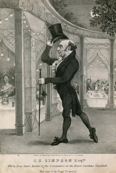 CH Simpson ، أربعة وثلاثون عامًا ، سيد الاحتفالات في الحدائق الملكية ، فوكسهول ، لندن بواسطة مدرسة اللغة الإنجليزية