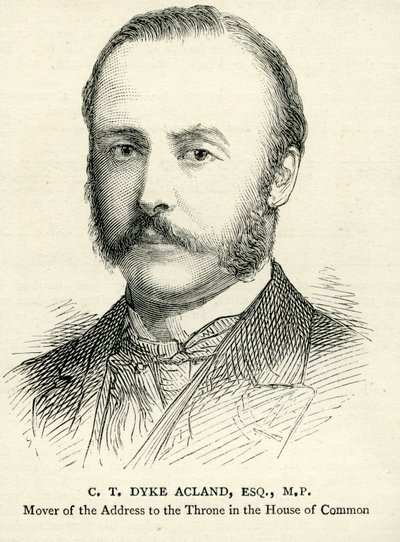 CT Dyke Acland رسم توضيحي من الرسم 17 فبراير 1883 بواسطة مدرسة اللغة الإنجليزية