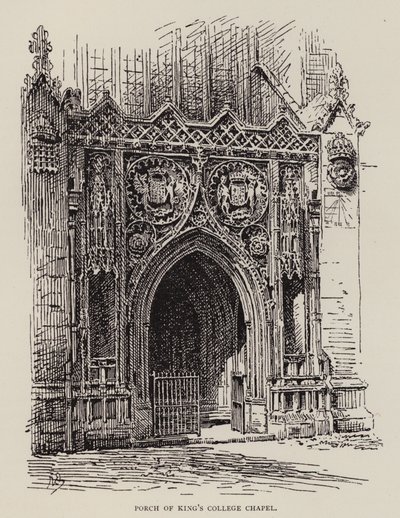 كامبريدج: Porch of King's College Chapel (الحفر) بواسطة مدرسة اللغة الإنجليزية