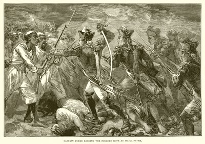 الكابتن يورك يقود الأمل البائس في ماسوليباتام (1759) بواسطة مدرسة اللغة الإنجليزية