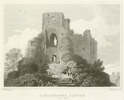 قلعة Carisbrooke ، جزيرة وايت (نقش) بواسطة مدرسة اللغة الإنجليزية