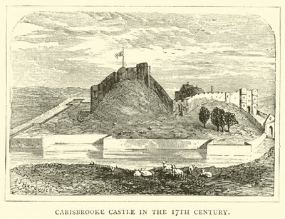 قلعة Carisbrooke في القرن السابع عشر بواسطة مدرسة اللغة الإنجليزية