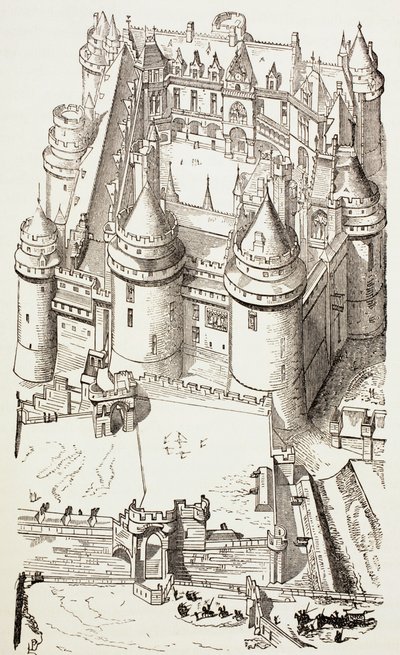 قلعة Pierrefonds ، فرنسا ، عام 1880 بواسطة مدرسة اللغة الإنجليزية