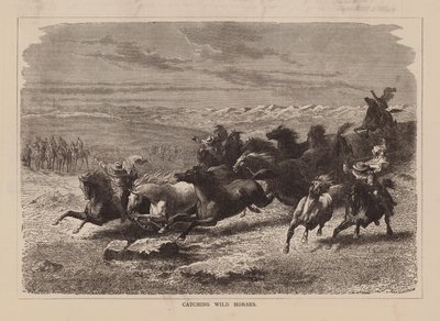 اصطياد الخيول البرية (نقش) بواسطة مدرسة اللغة الإنجليزية