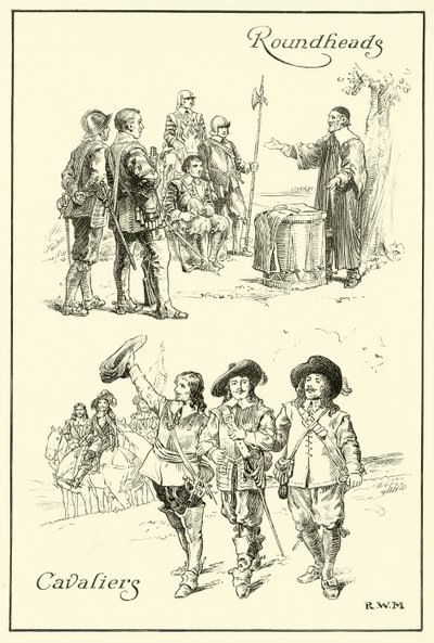 Cavaliers و Roundheads (حبر على ورق) بواسطة مدرسة اللغة الإنجليزية