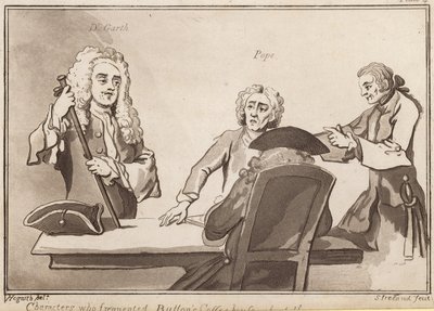 الشخصيات التي ترددت على بوتسونز كوفي هاوس حوالي عام 1720: د. غارث ، البابا بواسطة مدرسة اللغة الإنجليزية