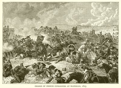 المسؤول عن Cuirassiers الفرنسيين في Waterloo ، 1815 بواسطة مدرسة اللغة الإنجليزية