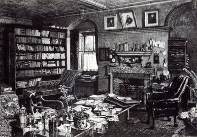 دراسة تشارلز داروينز في داون هاوس ، 1882 بواسطة مدرسة اللغة الإنجليزية