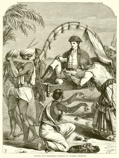 Cheyte Sing يقدم تكريمًا لـ Warren Hastings بواسطة مدرسة اللغة الإنجليزية
