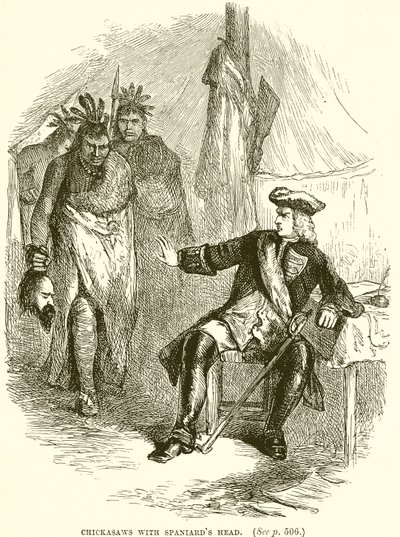 Chickasaws مع رأس الإسبان بواسطة مدرسة اللغة الإنجليزية
