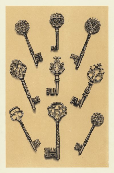 Chiselled Steel Keys of the Sixteenth and Seventeenth Centuries (chromolitho) بواسطة مدرسة اللغة الإنجليزية