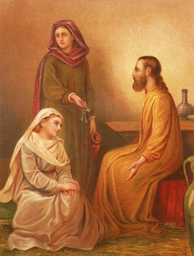 المسيح في بيت مرثا ومريم بواسطة مدرسة اللغة الإنجليزية