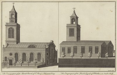 كنيسة سانت ماري ، Aldermanbury وكنيسة Allhallows على حائط لندن ، لندن بواسطة مدرسة اللغة الإنجليزية