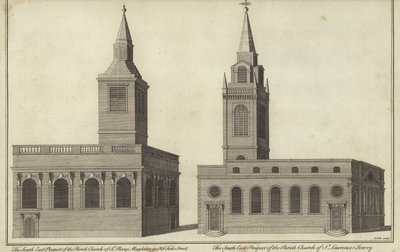كنيسة St Mary Magdalen في Old Fish Street وكنيسة St Lawrence Jewry ، لندن بواسطة English School