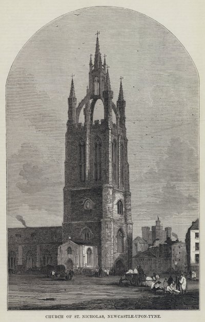 Church of St Nicholas, Newcastle-upon-Tyne (engraving) بواسطة مدرسة اللغة الإنجليزية