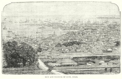 City and Harbour of Kobe, Japan (engraving) بواسطة مدرسة اللغة الإنجليزية