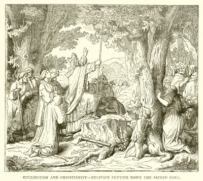 الحضارة والمسيحية - Boniface قطع السنديان المقدس بواسطة مدرسة اللغة الإنجليزية