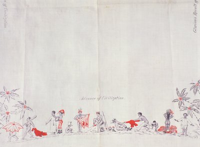 حضارة فيجي ، 1879 (مطبوعة على القطن) بواسطة مدرسة اللغة الإنجليزية
