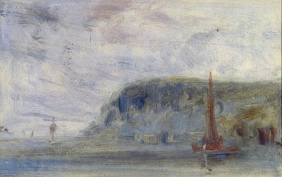 الساحل مع المنحدرات والقوارب المنسوبة سابقًا إلى JMW Turner (1775-1851) ونسبت أيضًا إلى Peter de Wint (1784-1849) (زيت على ورق) بواسطة مدرسة اللغة الإنجليزية