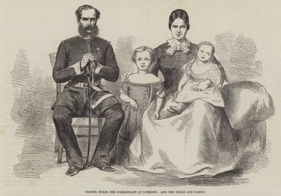 Colonel Inglis, the Commandant at Lucknow, and Mrs Inglis and Family (engraving) بواسطة مدرسة اللغة الإنجليزية