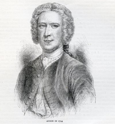 العميد البحري جورج أنسون ، البارون الأول أنسون (1697-1762) ، 1744 بواسطة مدرسة اللغة الإنجليزية