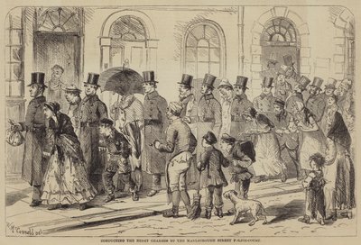 Conducting the Night Charges to the Marlborough Street Police-Court (engraving) بواسطة مدرسة اللغة الإنجليزية