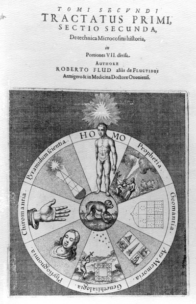 بناء الكون ، من Utriusque Cosmi Historia ، روبرت Fludd ، 1619 بواسطة مدرسة اللغة الإنجليزية