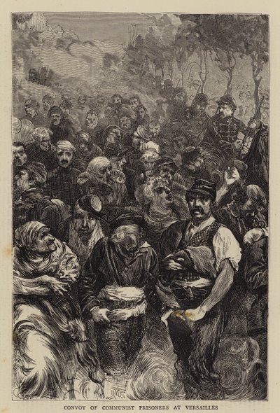 Convoy of Communist Prisoners at Versailles (engraving) بواسطة مدرسة اللغة الإنجليزية