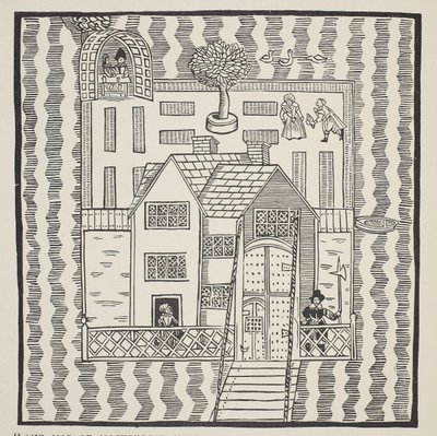 نسخة من خريطة Mockbeggar Hall ، مع وضعه في البلد الفسيح يسمى في أي مكان ، c.1633 ، من Ballad of Roxborough بواسطة English School
