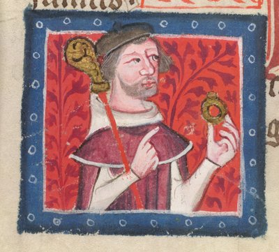 Cotton Nero D VII fol.87v Henry of Blois، from the Golden Book of St. Albans by Thomas Walsingham بواسطة مدرسة اللغة الإنجليزية