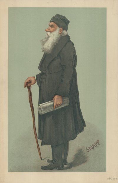 الكونت Lyof Nikolaivitch Tolstoi ، 24 أكتوبر 1901 ، فانيتي فير كارتون بواسطة مدرسة اللغة الإنجليزية