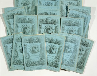 يغطي من الإصدارات الشهرية من Little Dorrit بقلم تشارلز ديكنز (1812-1870) ، تم نشره ج. 1856 بواسطة مدرسة اللغة الإنجليزية
