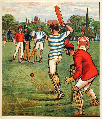 لعبة الكريكيت من British Sports and Games، pub. ج 1880. بواسطة مدرسة اللغة الإنجليزية