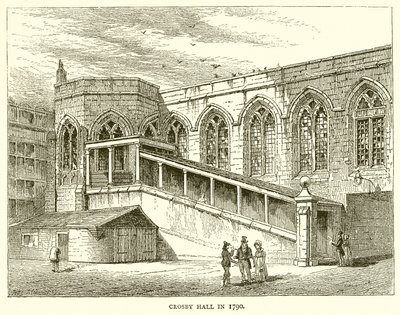 قاعة كروسبي عام 1790 بواسطة مدرسة اللغة الإنجليزية