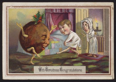 Dancing Christmas pudding (chromolitho) بواسطة مدرسة اللغة الإنجليزية