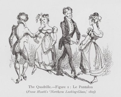 Dancing: The Quadrille, Figure 1, Le Pantalon (litho) بواسطة مدرسة اللغة الإنجليزية