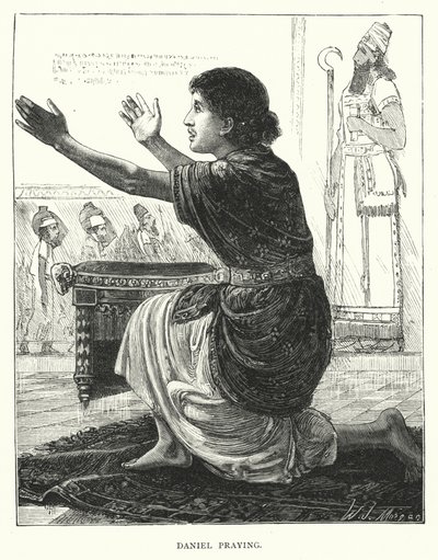 Daniel praying (engraving) بواسطة مدرسة اللغة الإنجليزية