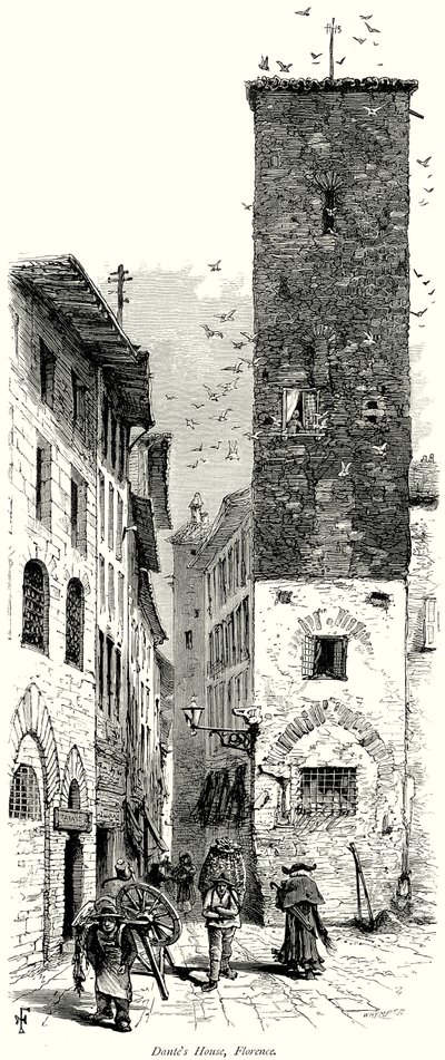 بيت دانتي، فلورنسا (نقش) بواسطة مدرسة اللغة الإنجليزية