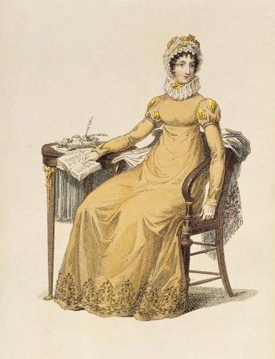 لباس النهار ، لوحة الموضة من Ackermanns Repository of Arts بواسطة مدرسة اللغة الإنجليزية