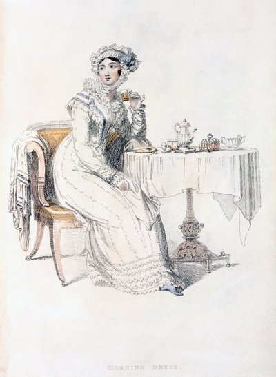 لباس النهار ، لوحة الموضة من Ackermanns Repository of Arts بواسطة مدرسة اللغة الإنجليزية