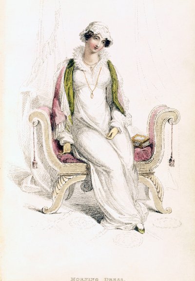 لباس النهار ، لوحة الموضة من Ackermanns Repository of Arts بواسطة مدرسة اللغة الإنجليزية