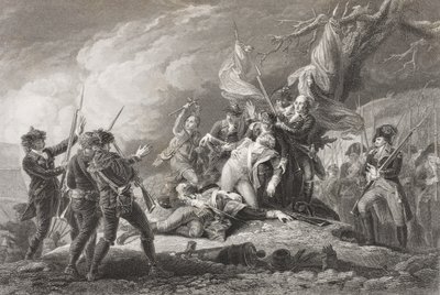 وفاة الجنرال مونتغومري في معركة كيبيك ، 1775 ، من "معرض الصور التاريخية" ، تم نشره عام 1880 بواسطة مدرسة اللغة الإنجليزية