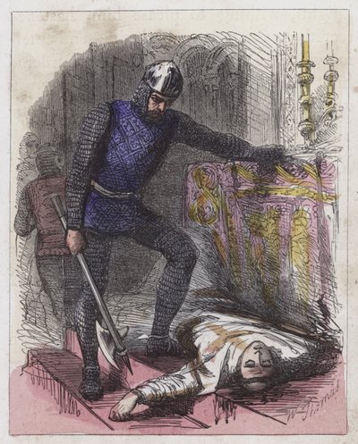Death of a Becket (coloured engraving) بواسطة مدرسة اللغة الإنجليزية