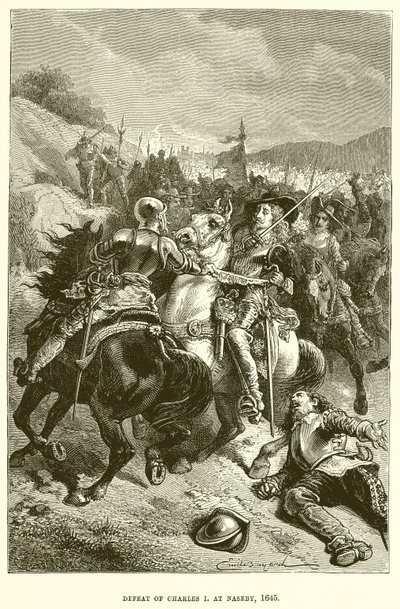 هزيمة تشارلز الأول في Naseby ، 1645 بواسطة مدرسة اللغة الإنجليزية