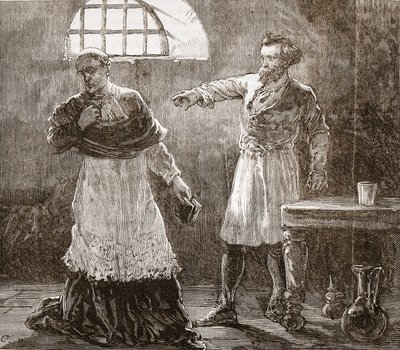 دينيس ينسخ أسقف مو ، توضيح من تاريخ البروتستانتية بقلم جيمس أيتكين ويلي (1808-1890) ، حانة. 1878 بواسطة مدرسة اللغة الإنجليزية