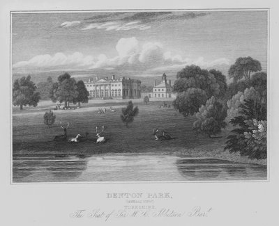 Denton Park, General View, Yorkshire, The Seat of Sir W C Ibbetson, Baronet (engraving) بواسطة مدرسة اللغة الإنجليزية