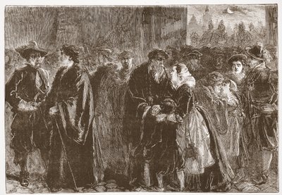 رحيل الوزراء المنفيين من Kuttenberg ، توضيح من تاريخ البروتستانتية بقلم جيمس أيتكين ويلي (1808-1890) ، حانة. 1878 بواسطة مدرسة اللغة الإنجليزية