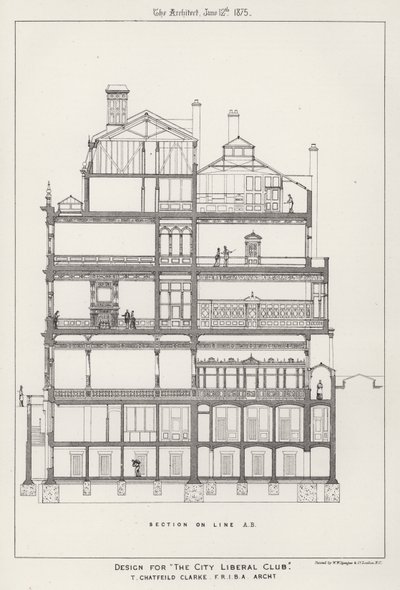 Design for "The City Liberal Club" (engraving) بواسطة مدرسة اللغة الإنجليزية